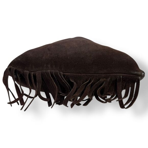 Bohemian Fringe Western Cowgirl Handmade Boho Brown Suede Leather Crossbody Bag - Picture 9 of 12